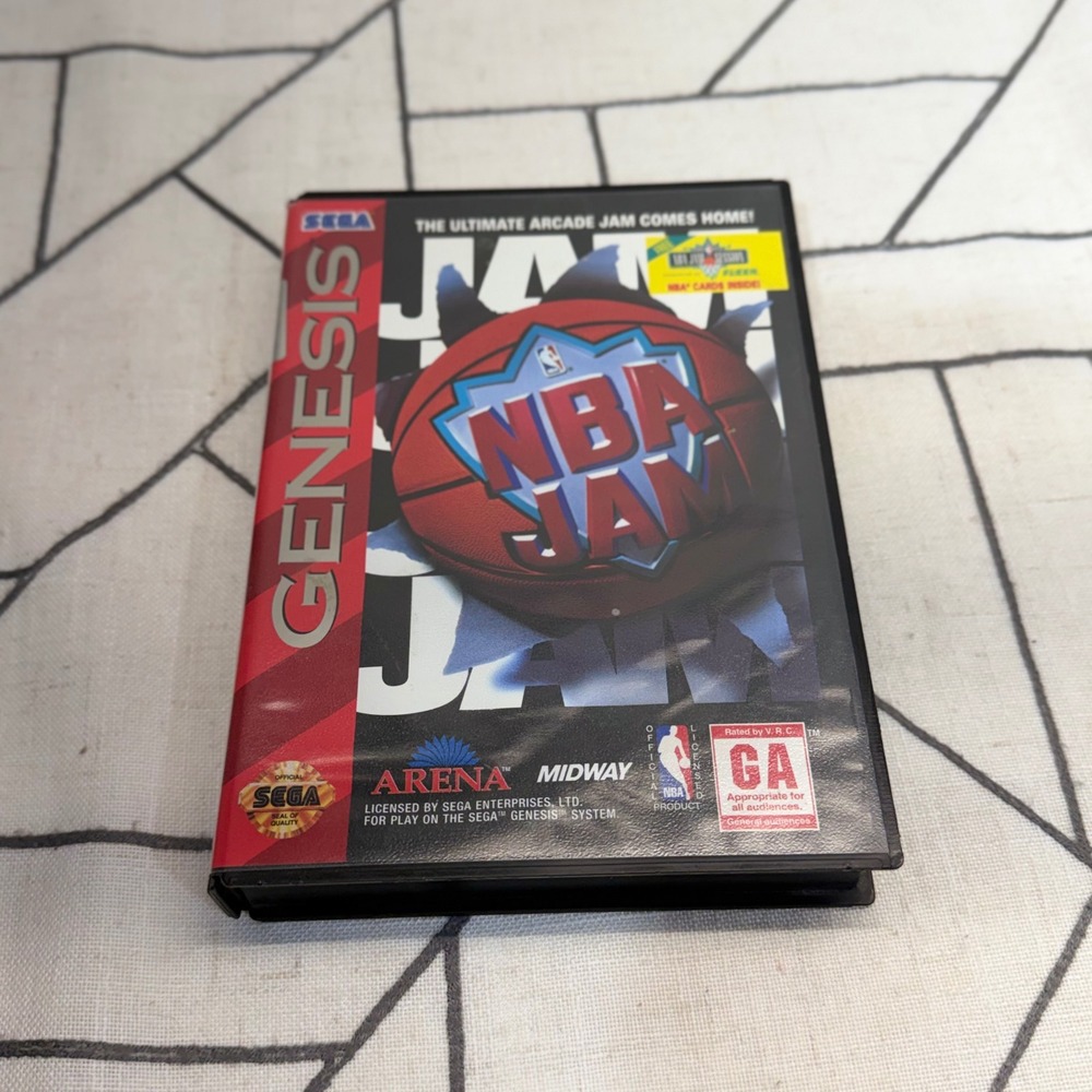 Sega NBA Jam Video Game One Size Black CIB Genesis Arcade Basketball